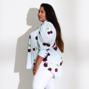 Light Blue Cherry Blouse
